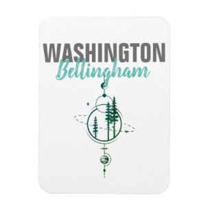 Bellingham Washington Geometric Träd Magnet
