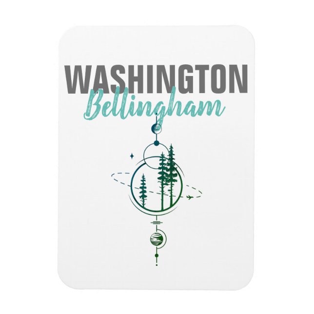 Bellingham Washington Geometric Träd Magnet (Vertikal)