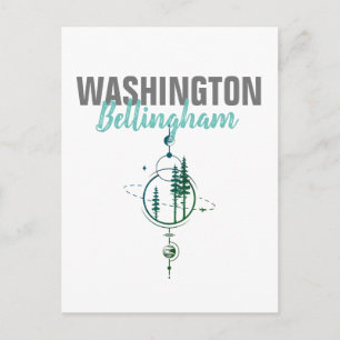 Bellingham Washington Geometric Träd Vykort
