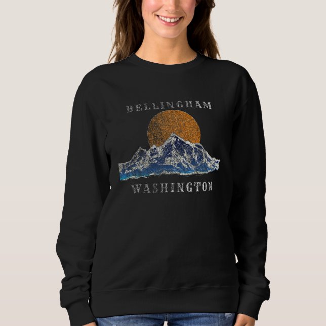 Bellingham Washington Mountain Sunset Scene T Shirt (Framsida)
