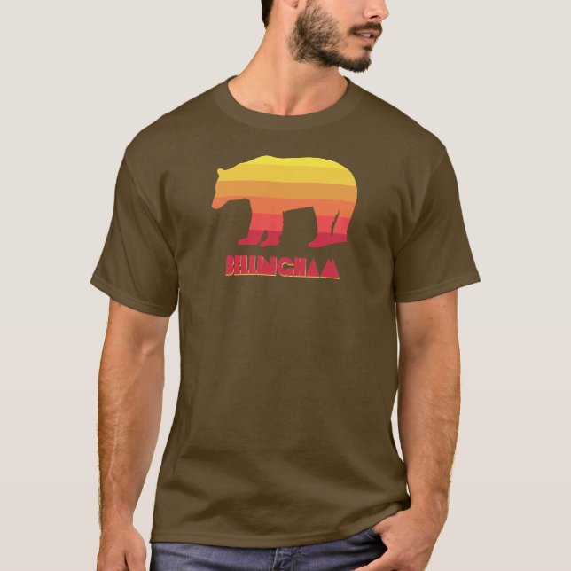 Bellingham Washington Rainbow Bear T Shirt (Framsida)