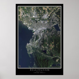 Bellingham Washington Satellite Poster Karta