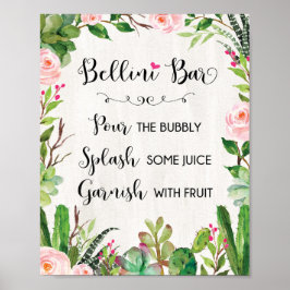 Bellini Bar skylt Fiesta Kaktus Baby Shower skylt