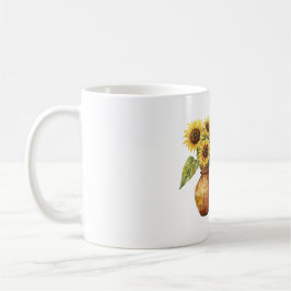 Bellissima (beautiful) Sunflowers in Vase Kaffemugg