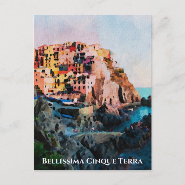 ** Bellissima - italienska språket Cinque Terra Vykort (Framsida)