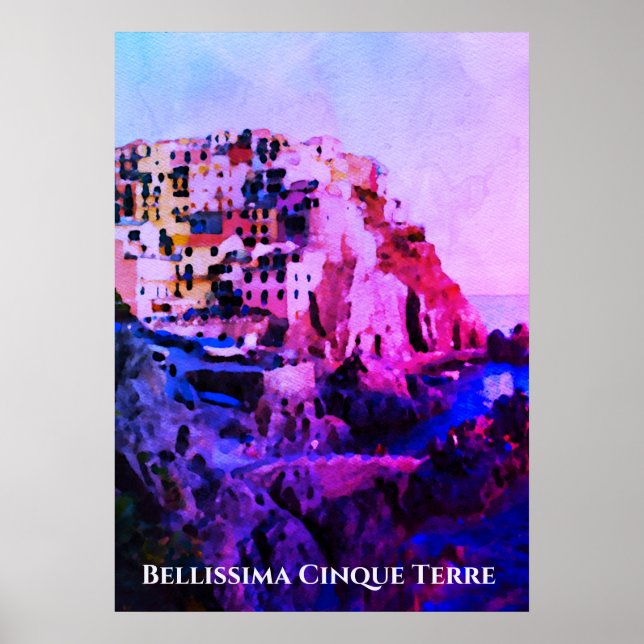 ** Bellissima + italienska språket Cinque Terre Poster (Framsidan)