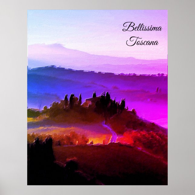 *~* Bellissima Italienska språket Toskana Tuscana Poster (Framsidan)
