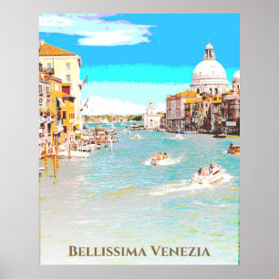 ** Bellissima Italienska språket Venice Venezia Po Poster