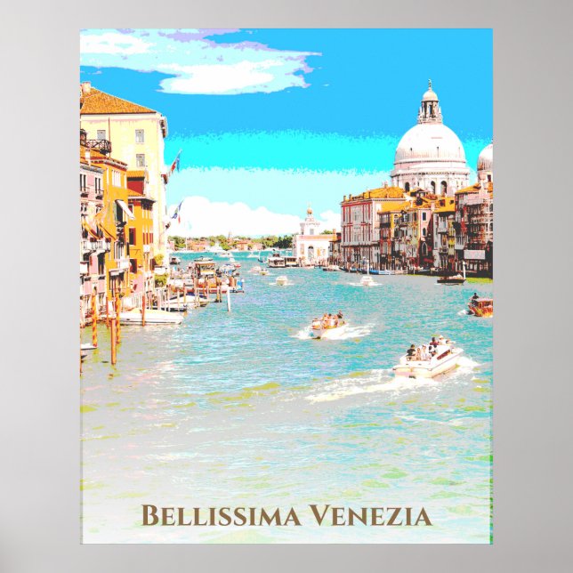 ** Bellissima Italienska språket Venice Venezia Po Poster (Framsidan)