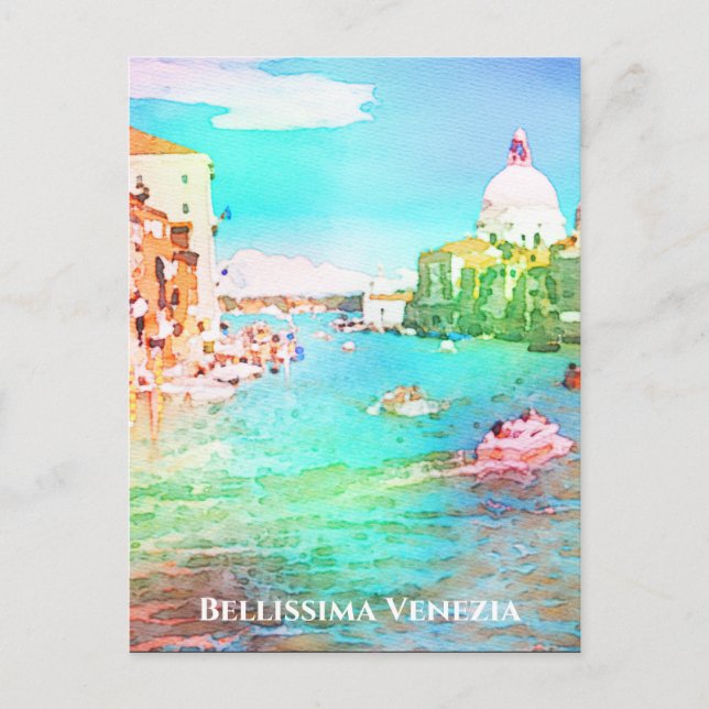 ** Bellissima Italienska språket Venice Venezia Vykort (Framsida)
