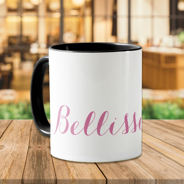 Bellissima! Rosa Typografi Kaffemugg (Skapare uppladdad)
