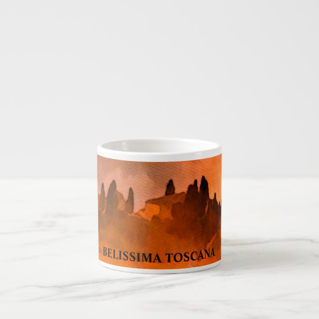 *~* Bellissima Toscana Tuscany Italianska språket Espressomugg (Framsidan)
