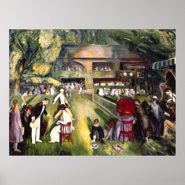 Bellows - Tennis at Newport, bra art, Poster (Framsidan)