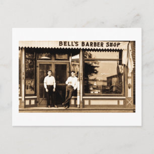 Bells Barber Shop Vintage Americana Vykort