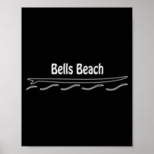 Bells Beach Australien Singelfin Surfbräda Surfing Poster