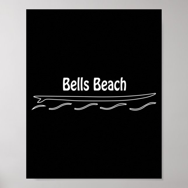 Bells Beach Australien Singelfin Surfbräda Surfing Poster (Framsidan)