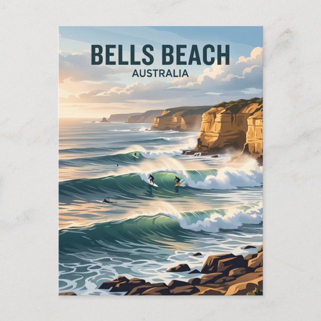 Bells Beach Australien Vykort (Framsida)