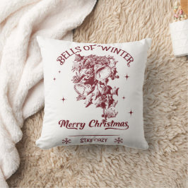 Bells of Winter Vintage Christmas Kudde