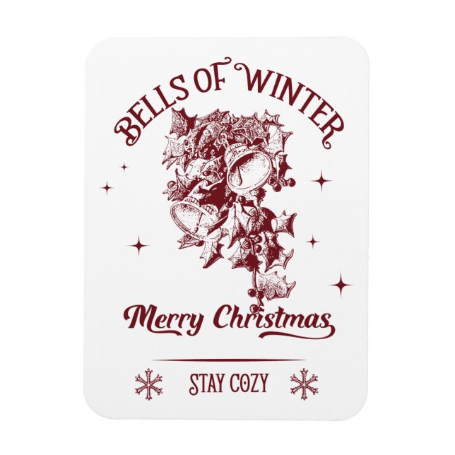 Bells of Winter Vintage Christmas Magnet (Vertikal)