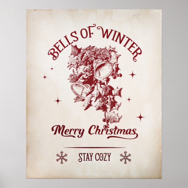 Bells of Winter Vintage Christmas Poster (Framsidan)