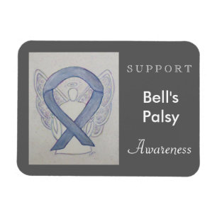Bells Palsy Awareness Ribbon Angel Anpassningsbar  Magnet