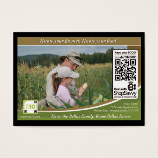 Belluz Farms Tracable Shelftalker Visitkort