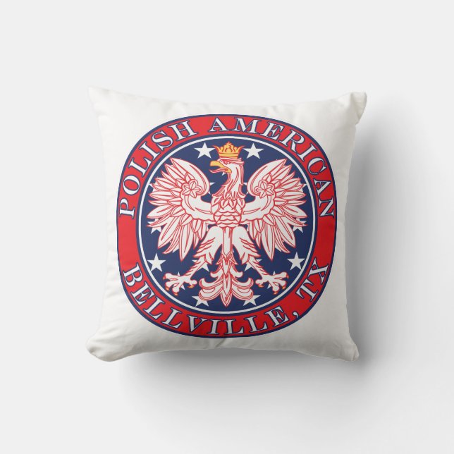 Bellville Texas polsk amerikansk Eagle Kudde (Framsida)