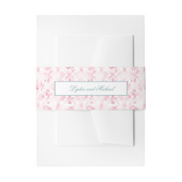 Belly Band för inbjudan till rosa Damask Inbjudningskort