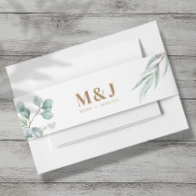 Belly Band med Eucalyptus bröllopsinbjudan