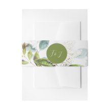 Belly Band med grönt Blommigt-bröllop