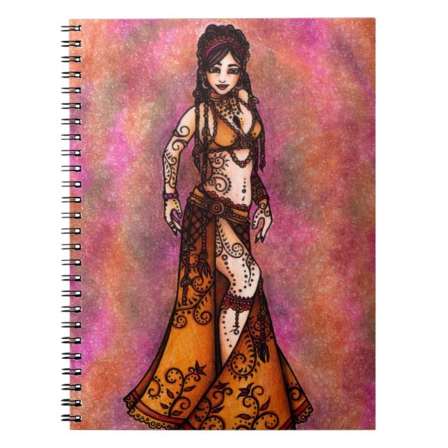 Belly Dancer Art Anteckningsbok (Framsidan)