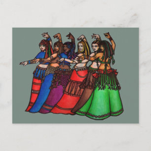 Belly Dancer art Helg Vykort