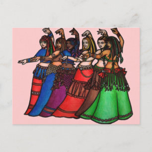 Belly Dancer art Vykort