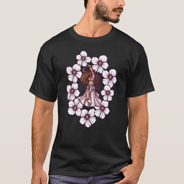 Belly Dancer Artwork Hibiscus T Shirt (Framsida)