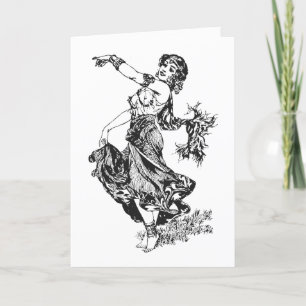 BELLY DANCER GREETING CARDS HELGKORT