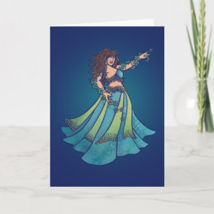 Belly Dancer Ruby Teal Art Kort