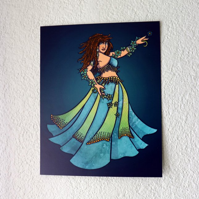 Belly Dancer Ruby Teal Art Poster (Skapare uppladdad)