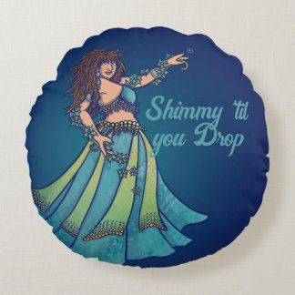 Belly Dancer Ruby Teal Art Rund Kudde