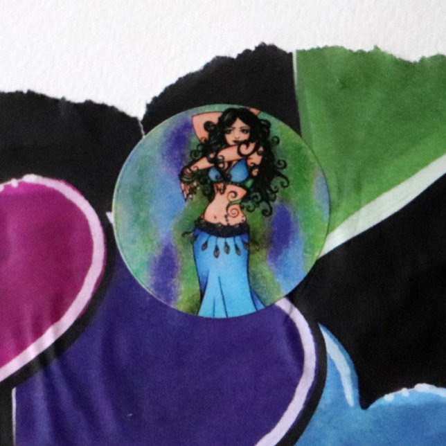 Belly Dancer Runt Klistermärke (Skapare uppladdad)