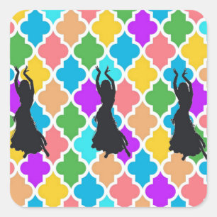 Belly Dancer Trio-klistermärken Fyrkantigt Klistermärke
