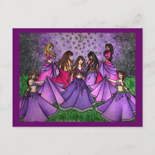 Belly Dancers i Lila Vykort