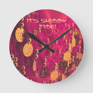 Belly-dansa höftscarf med mynt rund klocka