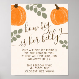 Belly Game i Cute Pumpkin Eucalyptus Baby Shower Poster