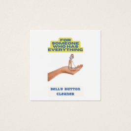 Belly knapprengörare, skämt, gåva till honom. fyrkantigt visitkort