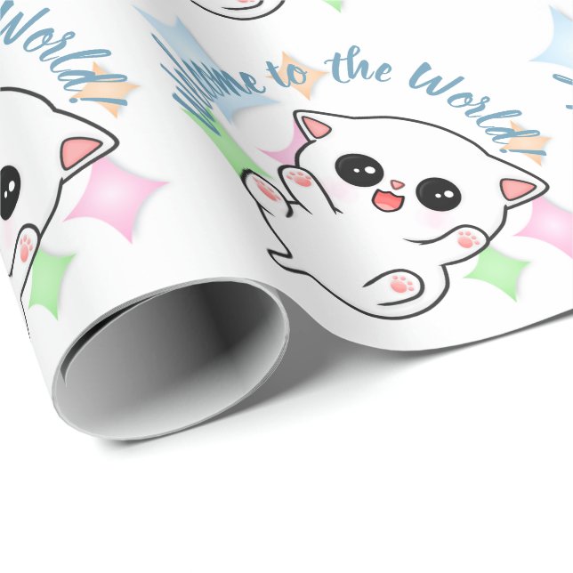Belly Rub Time Kitten Presentpapper (Rullad Hörn)