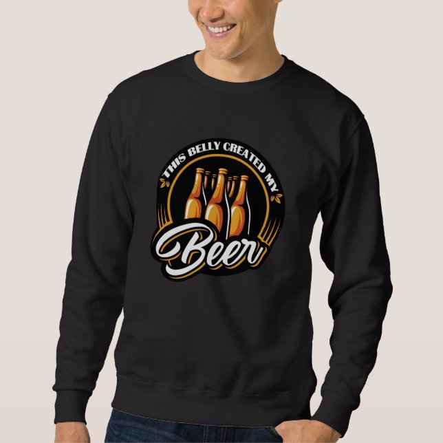 Belly Skapat min Beer-beer-design Lång Ärmad Tröja (Framsida)