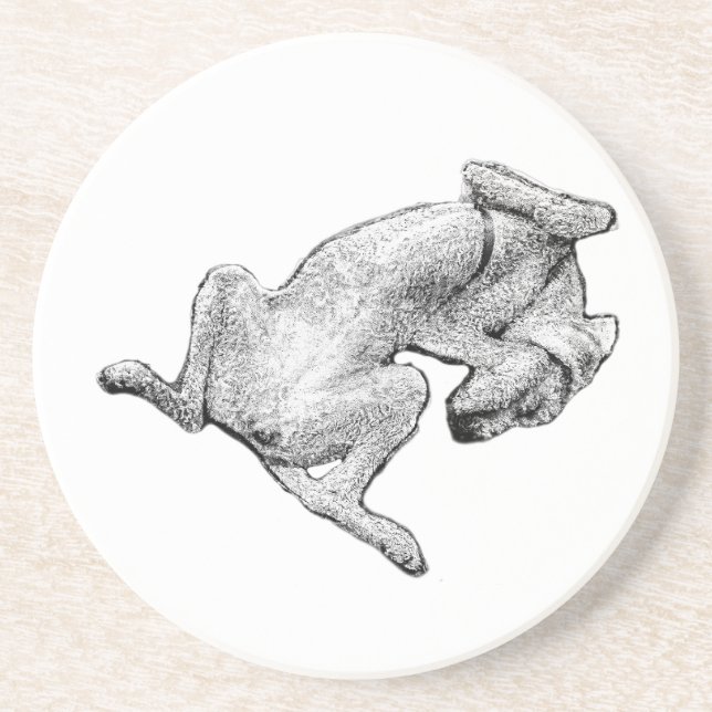 Belly-Up Bliss – Artistic Dog Coaster Underlägg (Framsidan)