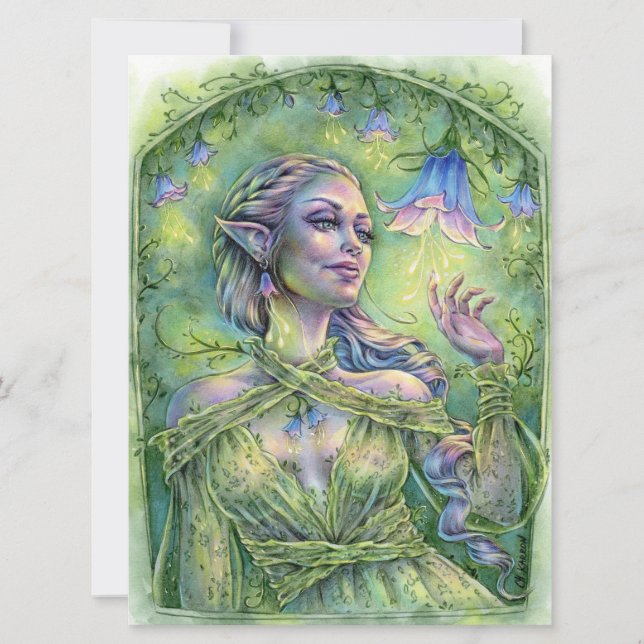 Bellz Art Card Fae Elf Magic Fantasy Forest Flower (Framsida)