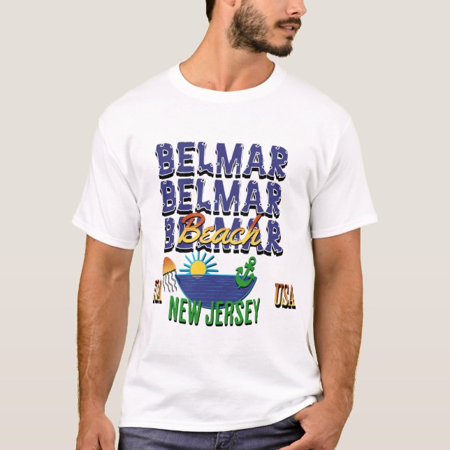 Belmar Beach, New jersey T Shirt (Framsida)