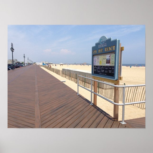 Belmar Femte Avenue Beach Jersey Shore Poster (Framsidan)
